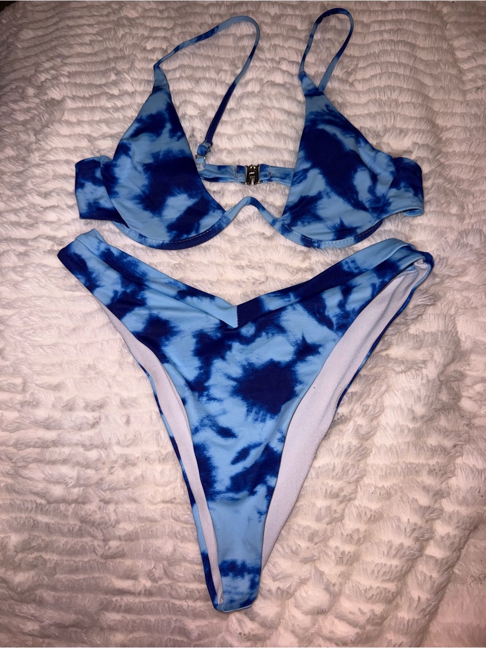 SHEIN Blue Tie-Dye Bikini Set